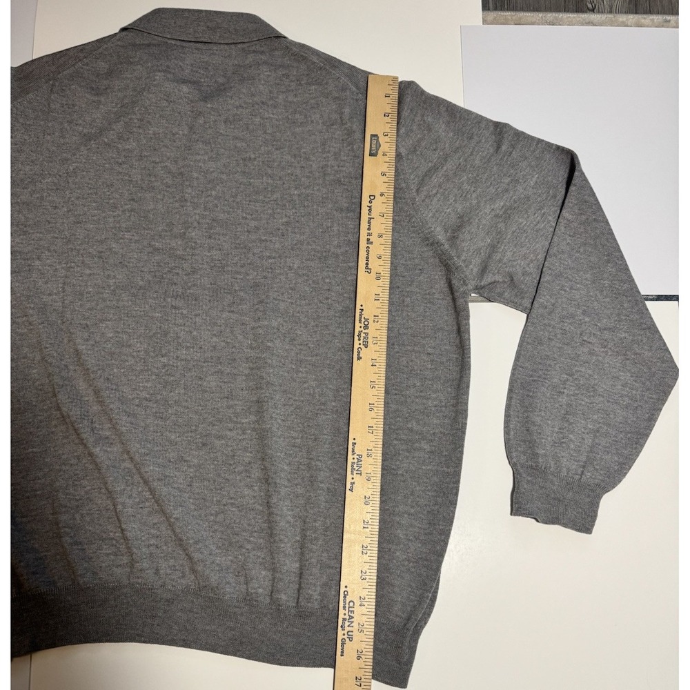 Nordstrom Men's Gray Collared Long Sleeve Merino Wool Sweater XXL - Picture 5 of 5